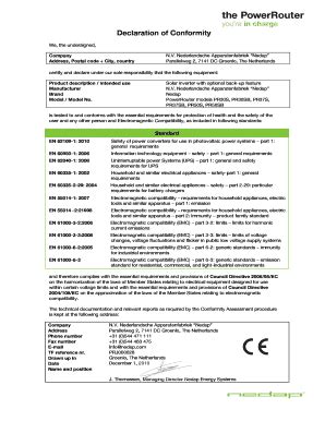 Fillable Online Declaration Of Conformity AXUN Fax Email Print