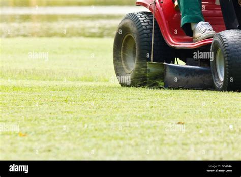 person mowing  grass  res stock photography  images alamy