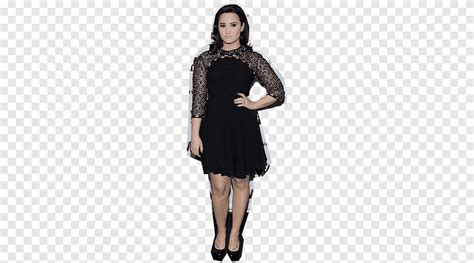 Demi Lovato Woman Wearing Balck Long Sleeved Dress Png Pngegg