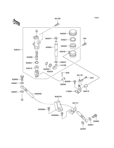 MAITRE CYLINDRE ARRIERE POUR NINJA ZX 6R ZX636 A1H ARGENT 2002 Esprit