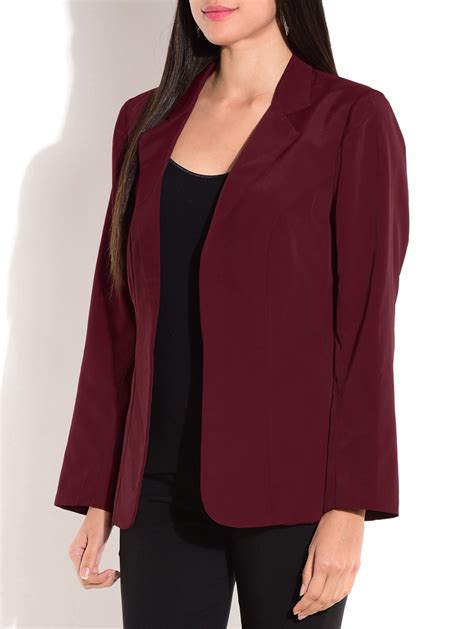 Buy Online Solid Maroon Jacket From Blazers And Coats For Women By Just