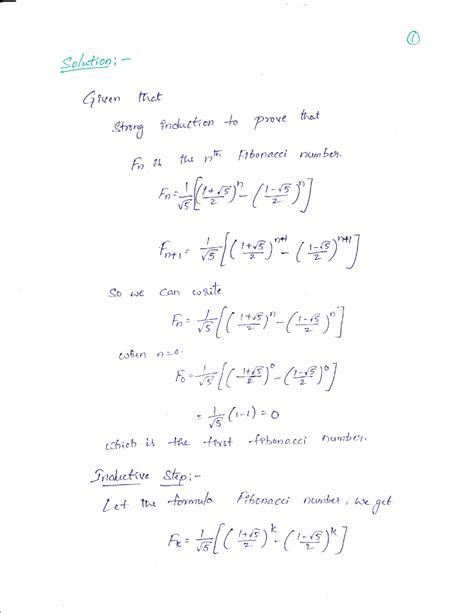 Solved Below is a proof for the fibonacci sequence using | Chegg.com