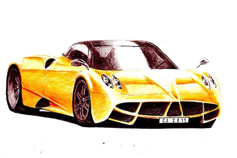 2010 Pagani Huayra Concept Drawing By Michele Lupini Fine Art America