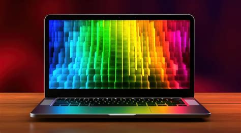 Premium AI Image | A laptop with a rainbow screen on it