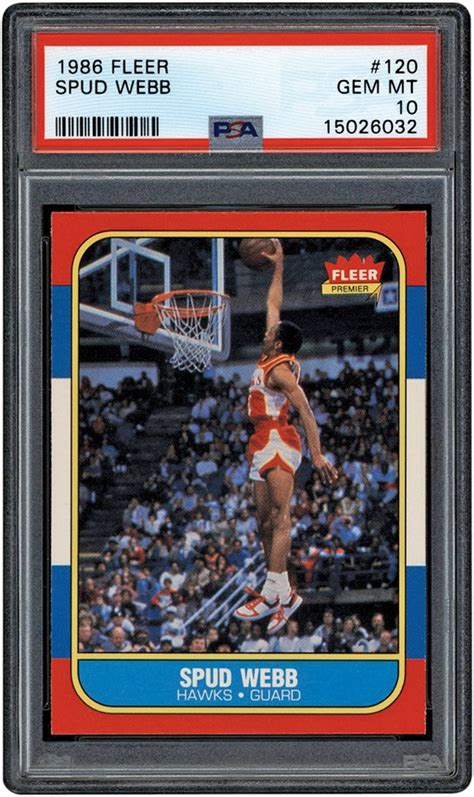 1986 Fleer 120 Spud Webb Rookie PSA GEM MINT 10 The 86 Fleer PSA 10