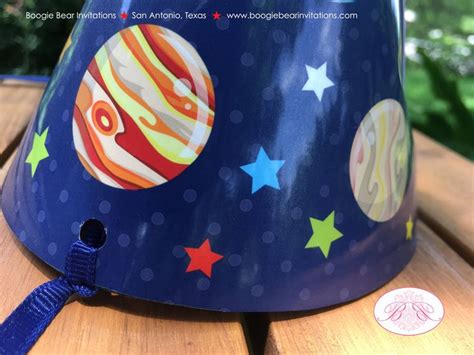 Outer Space Birthday Party Hat Honoree Boy Girl Planets Astronaut