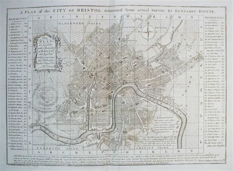 Antique Map Of Bristol Bristol