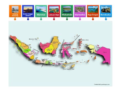 peta persebaran objek wisata indonesia - Labelled diagram