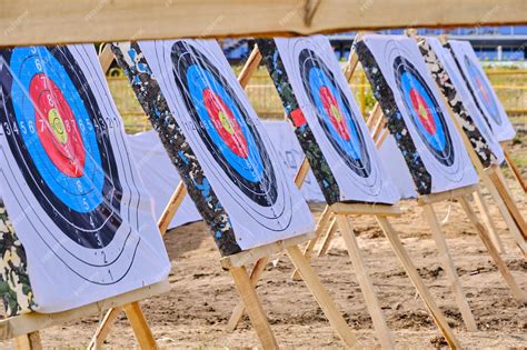 Premium Photo Row Targets For Archery Competitions