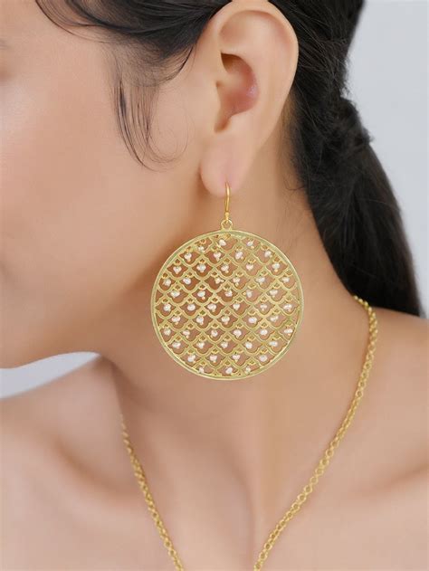 Buy Gold Plated Handcrafted Brass Earrings Kv Crpr Earring Kish