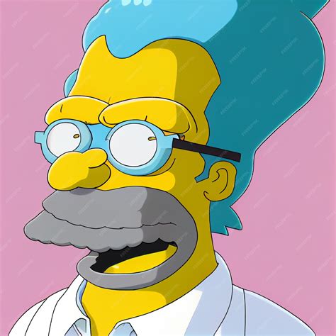 Premium Ai Image Simpsons Is A Cartoon Character With A Blue Mohawk