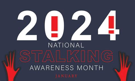 National Stalking Awareness Month Background Banner Card Poster