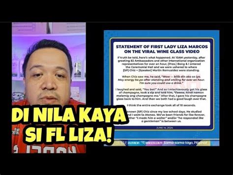 First Lady Liza Marcos Nag React Sa Viral Wine Glass Vid With SP Chiz