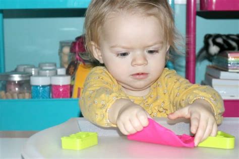 Quick & Easy Playdough Prints Toddler Sensory Tray