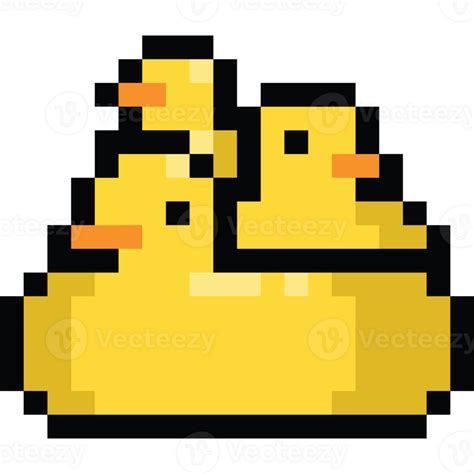 Pixel Art Cartoon Rubber Duck 28651869 Png