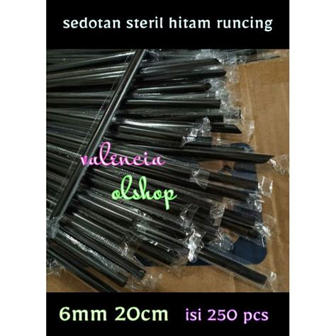 Jual Sedotan Plastik Hitam Runcing 6mm 20cm Steril Hitam Bungkus