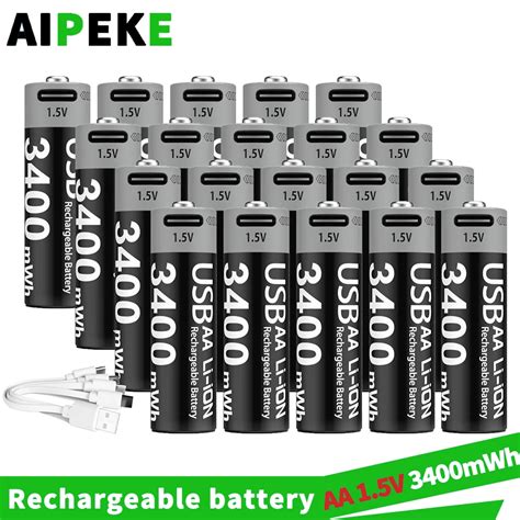 Aipeke Usb Battery Aa Rechargeable V Mwh Aa And Aaa Rechargeable