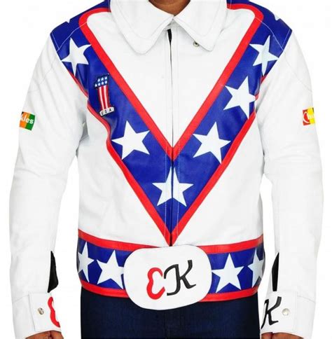 Daredevil Evel Knievel White Biker Jacket Mensleatherjacket