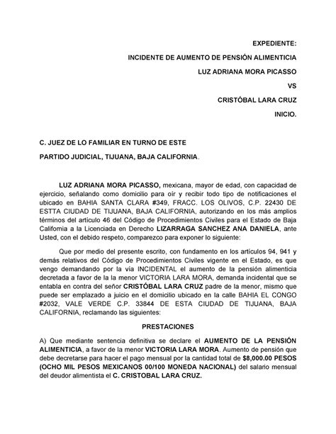 Formato De Sentencia De Juicio De Alimentos Image To U