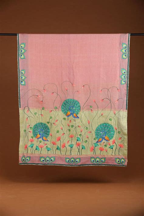 Label Pratham Handpainted Pichwai Sarees Nathdwara Tussar Linen