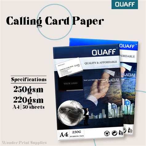 WPS A4 Size QUAFF Double Sided Matte Calling Card Paper Card Stock