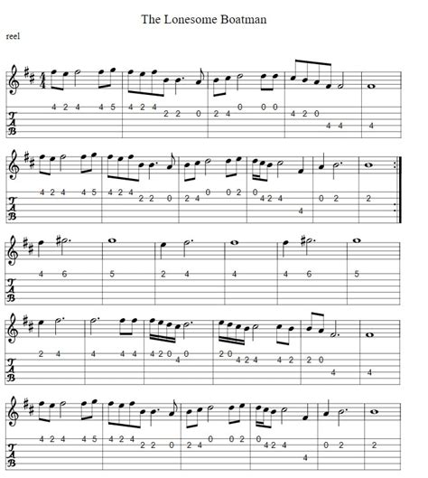 The Lonesome Boatman Sheet Music And Tin Whistle Notes Irish Folk Songs