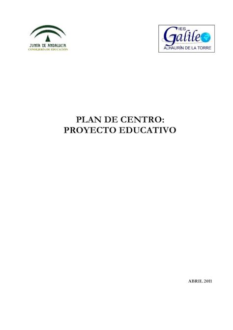 Pdf Plan De Centro Proyecto Educativoeducativo Pdfplan De Centro