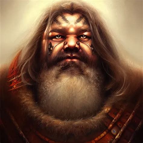 Portrait Painting Of A Dwarven Berserker Sharp Focus Stable