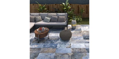 Carrelage Sol Ext Rieur Effet Pierre Pierre De Bali M T Or Mix Bleu R