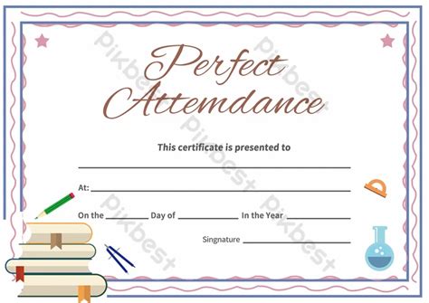 Child Attendance Certificate Template | PSD Free Download - Pikbest