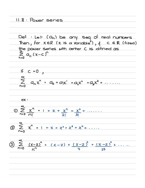 MTH 104 Lecture Notes Chapter 11 Power Series Def Let Can Be