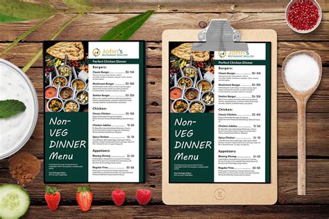 Single Side A4 Menu PSD Template 99Effects