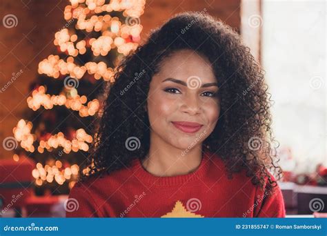 Photo Of Young Attractive African Woman Happy Positive Smile Christmas