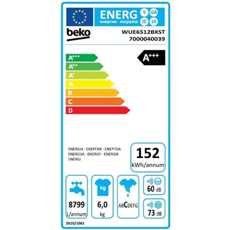 Masina De Spalat Rufe Beko WUE6512BXST 6 Kg 1000RPM 15 Programe