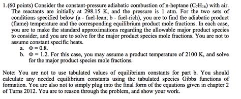 Consider The Constant Pressure Adiabatic Combustion Chegg