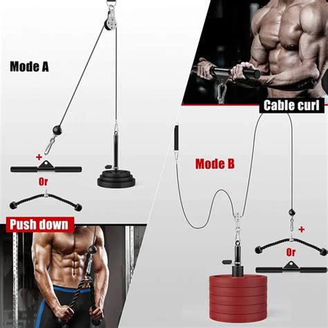 Gym Fitness Diy Pulley Cable Machine Attachments Equipment Weight Lifting Workout Pull Down