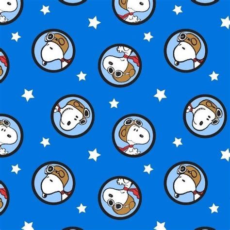 Snoopy Red Baron Badges Fabric to sew - QuiltGirls® Blue Fabric, Cotton ...