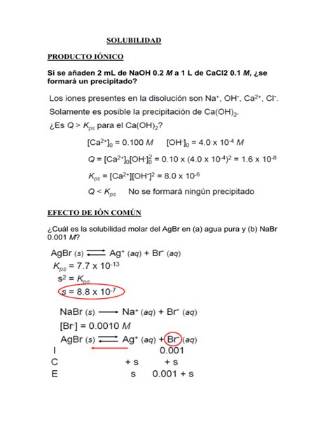 SOLUBILIDAD PRODUCTO IÓNICO Si se añaden 2 mL de NaOH