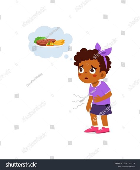 Little Kid Feeling Hungry Think About Stock Vector (Royalty Free) 2261245119 | Shutterstock