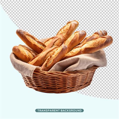 Premium PSD Baguettes On Basket