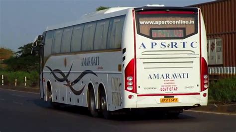 Volvo B11r Entering National Highway 16 Amaravati Bus Of Apsrtc