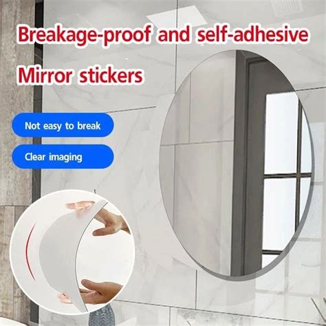 【LovingLife Store】Oval /Square Acrylic Self-adhesive Wall Mirror ...