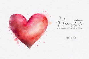 Watercolor Valentine Day Hearts PNG Graphic By Larysa Zabrotskaya