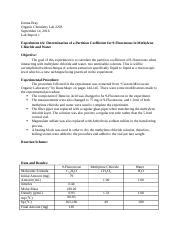 Orgo Lab Report 1 Autosaved Emma Bray Organic Chemistry Lab 2203