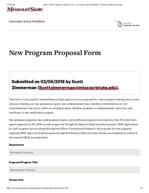 Fillable Online New Program Proposal Form Mcqueary College Of Health