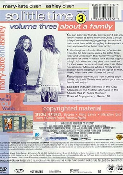 So Little Time: Volume Three - About A Family (DVD 2003) | DVD Empire