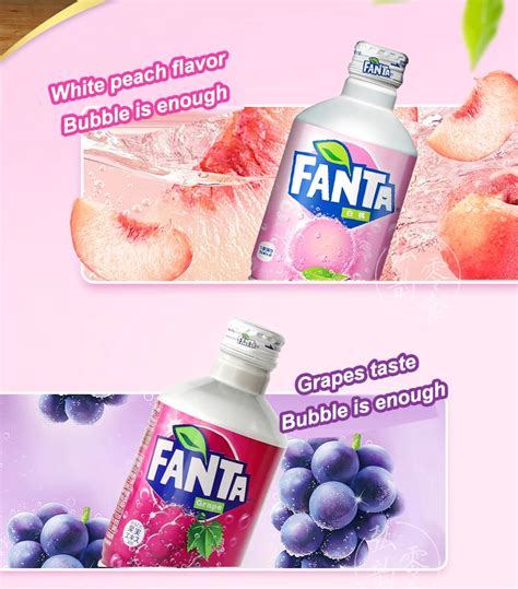 Japan Fanta Carbonated Drinks 300ml Grape White Peach Flavor Carbonated