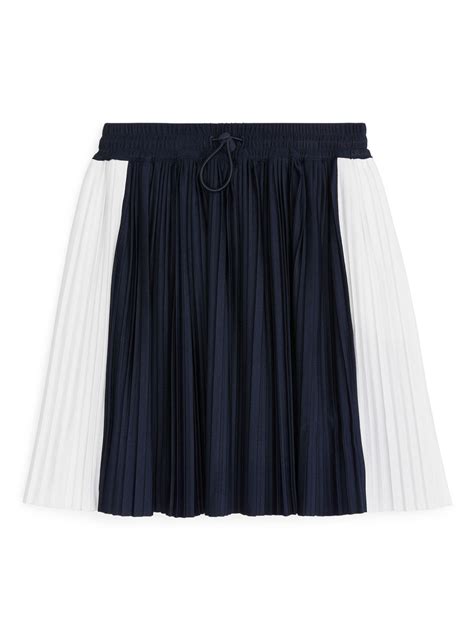 Pleated Skirt Dark Blue Arket