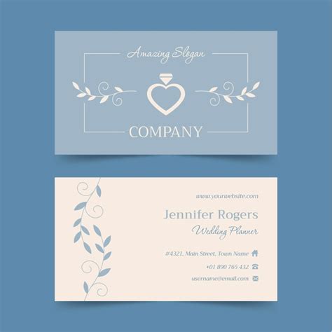 Free Vector Wedding Planner Business Card Template