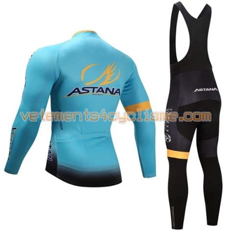 Tenue Cycliste Manches Longues Et Collant Bretelles Femme Astana